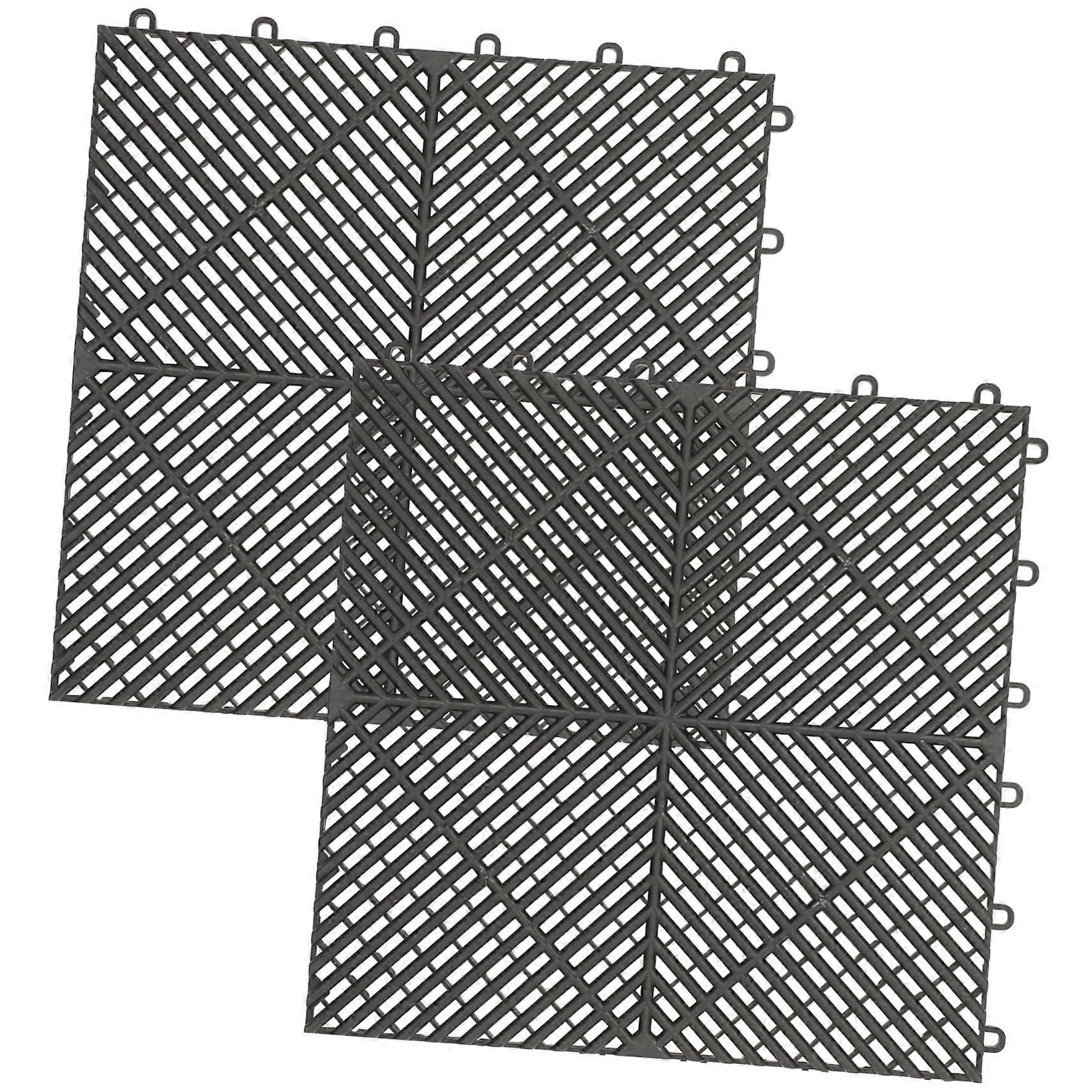 2pcs Interlocking Shower Mat Non Slip Quick Drain Tiles for Pool Deck and Car Trunk