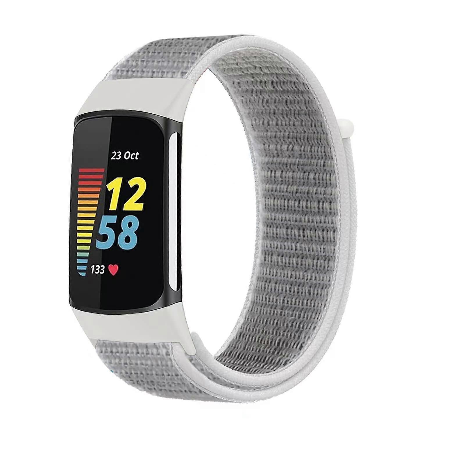 Nylon Loop Band with Adjustable Secure Fit and Stylish Seashells Pattern for Fitbit Charge 5