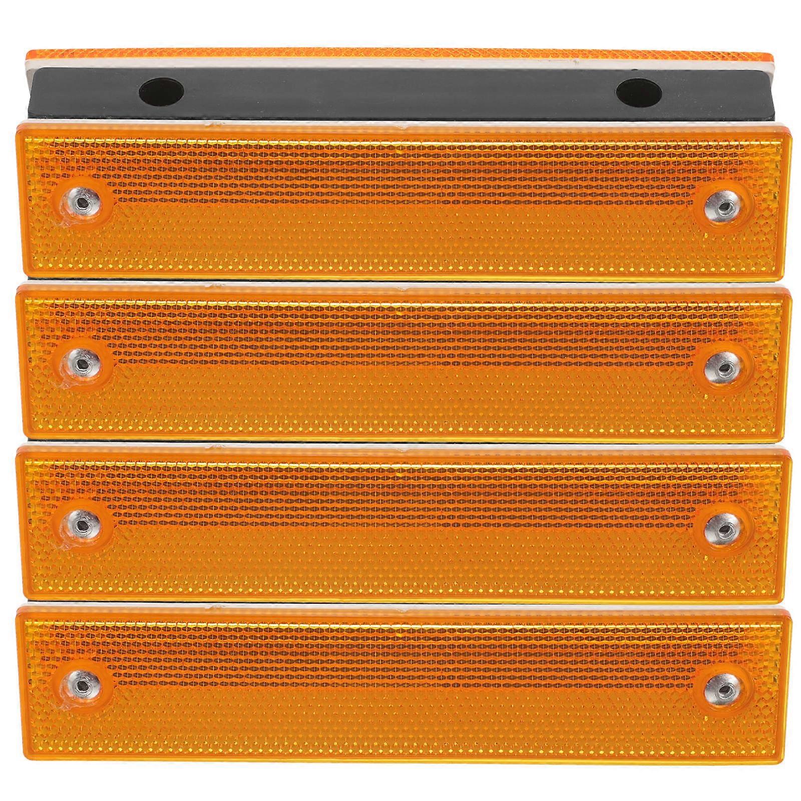 Reflective Delineators Rectangular Road Reflectors for Sidewalks 4Pcs Orange ABS