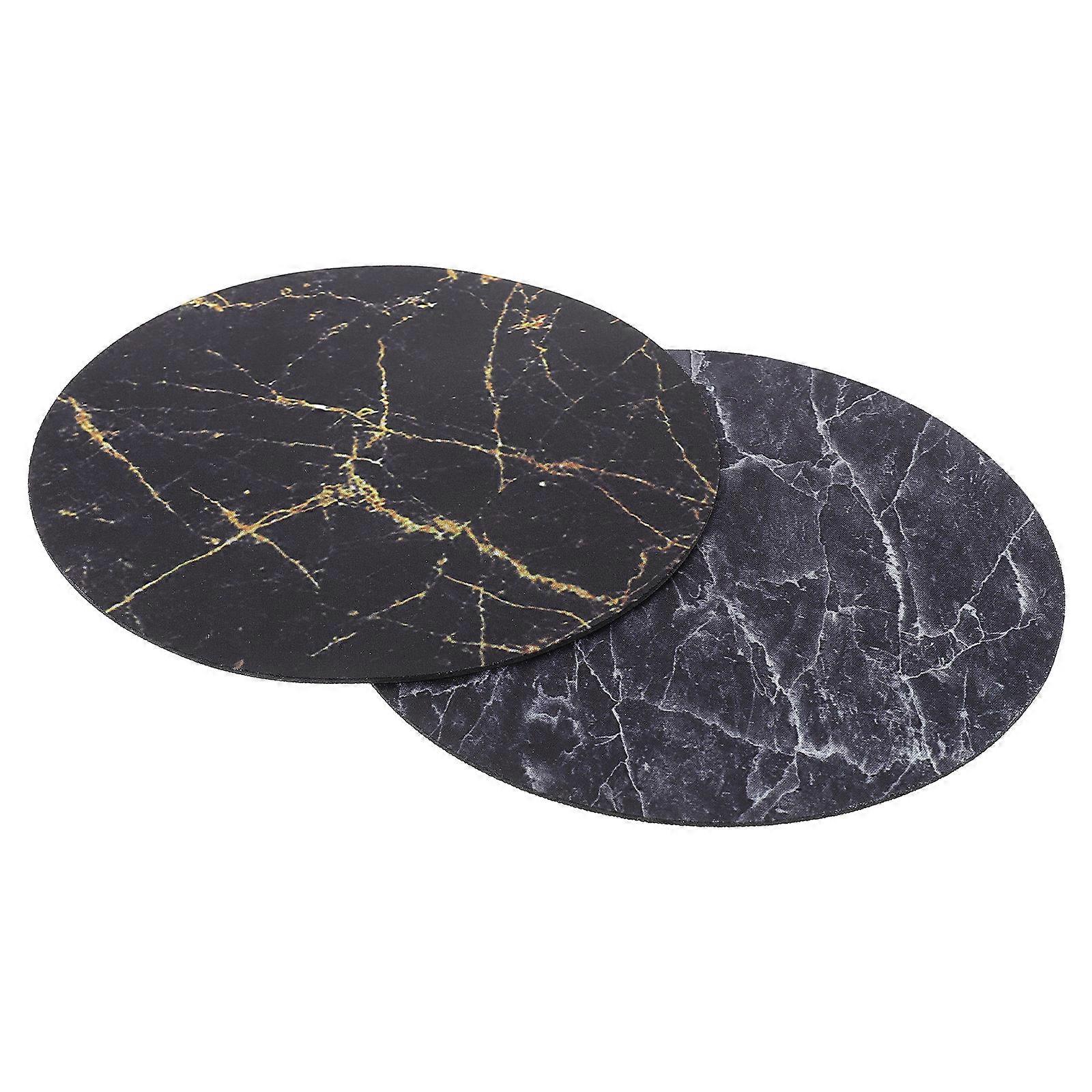 Marble Pattern Mouse Pad Non-Slip Desk Mat Waterproof 2Pcs for Office Use