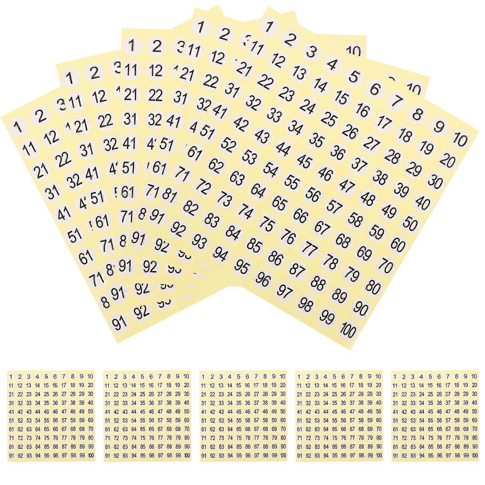 Numbered Stickers Round Adhesive Labels for Classification 45 Sheets