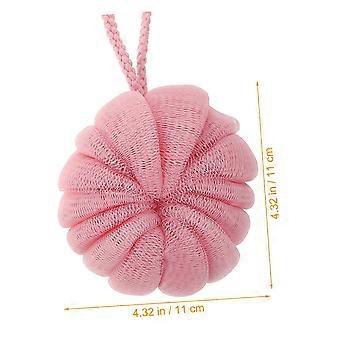 Pumpkin Shape Bath Loofah 4 Pack - Shower Puff for Gentle Skin Exfoliation and Rich Bubble Lather