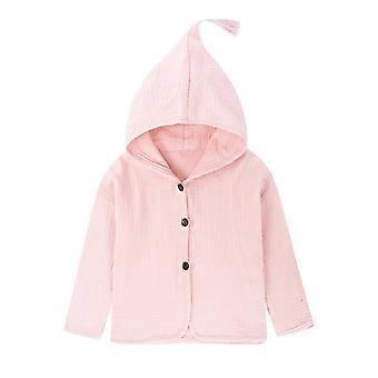 Casaco de inverno infantil para menina, casual, liso, de manga comprida, tamanho 3-4 anos.