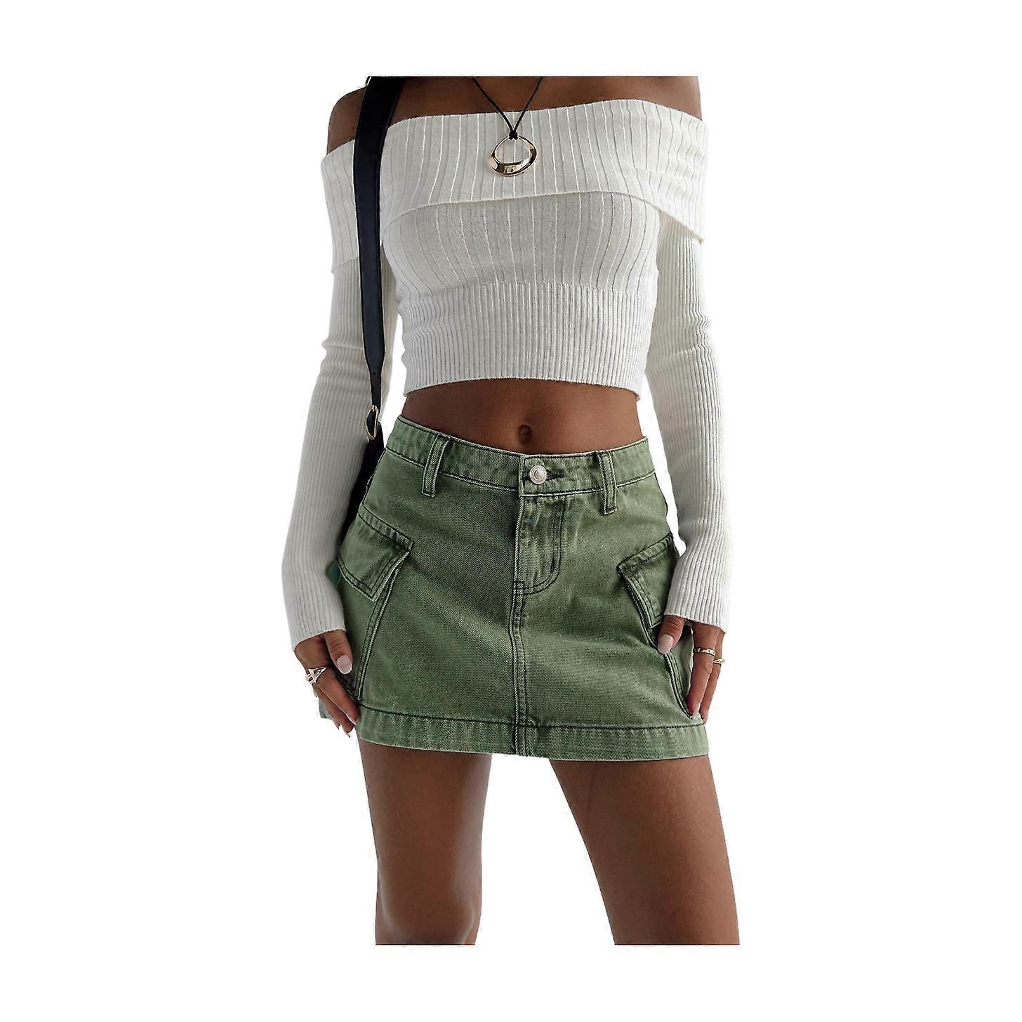 Women's Summer Elegant Cargo Denim Mini Skirt