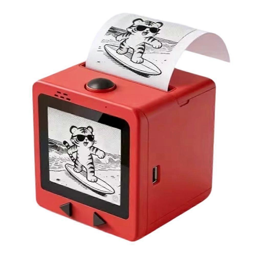 StickerBox AI Printer, AI Smart Printer, Smart Voice Printer, Mini Portable Digital Display Printer Red