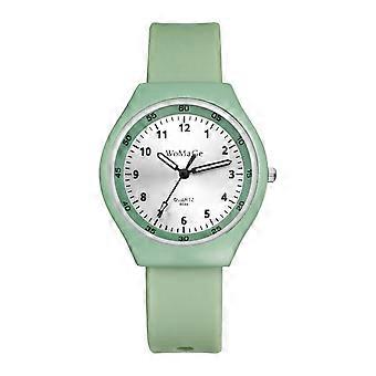 Analoog quartz horloge met siliconen band, unisex: wijzerplaat met Arabische cijfers, milieuvriendelijke siliconen horlogeband, polshorloge voor mannen en vrouwen, groen