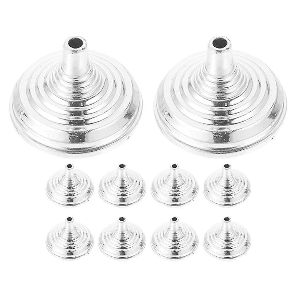Small Flag Holder Round Electroplated Base for Table 10Pcs Plastic Silver