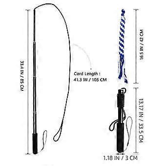 UEETEK Retractable Dog Interactive Stick Extendable Flirt Pole Funny Chasing Tail Teaser and Exerciser for Pets (Black, Size L)