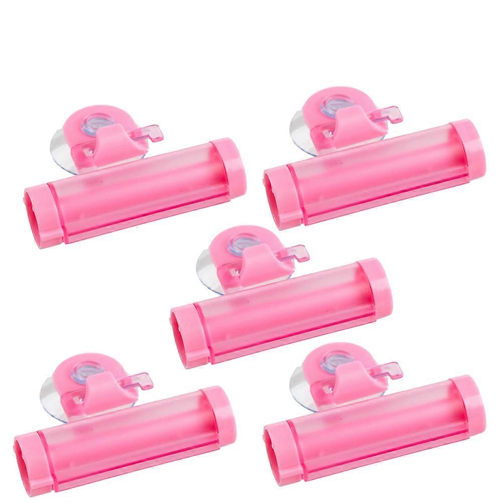 Toothpaste Squeezer Creative Suction Cup Hanging Type for Toothpaste 10Pcs Pink