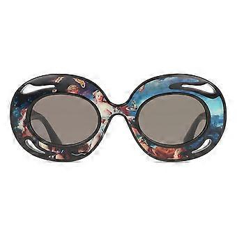 Vivienne Westwood VW5088 002 Vollrand-Sonnenbrille mit Print, schwarz, oval, UV-Schutz, Original