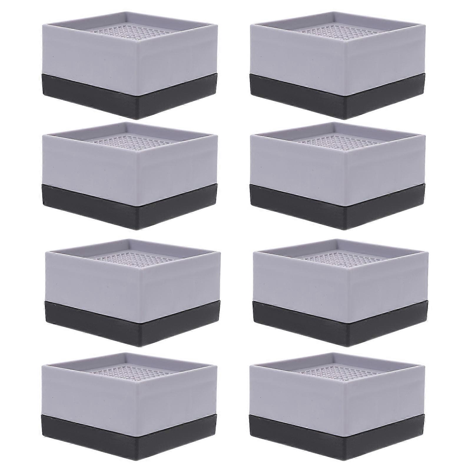 Furniture Risers Bed Risers for Elevating Beds 8Pcs Grey Plastic Material