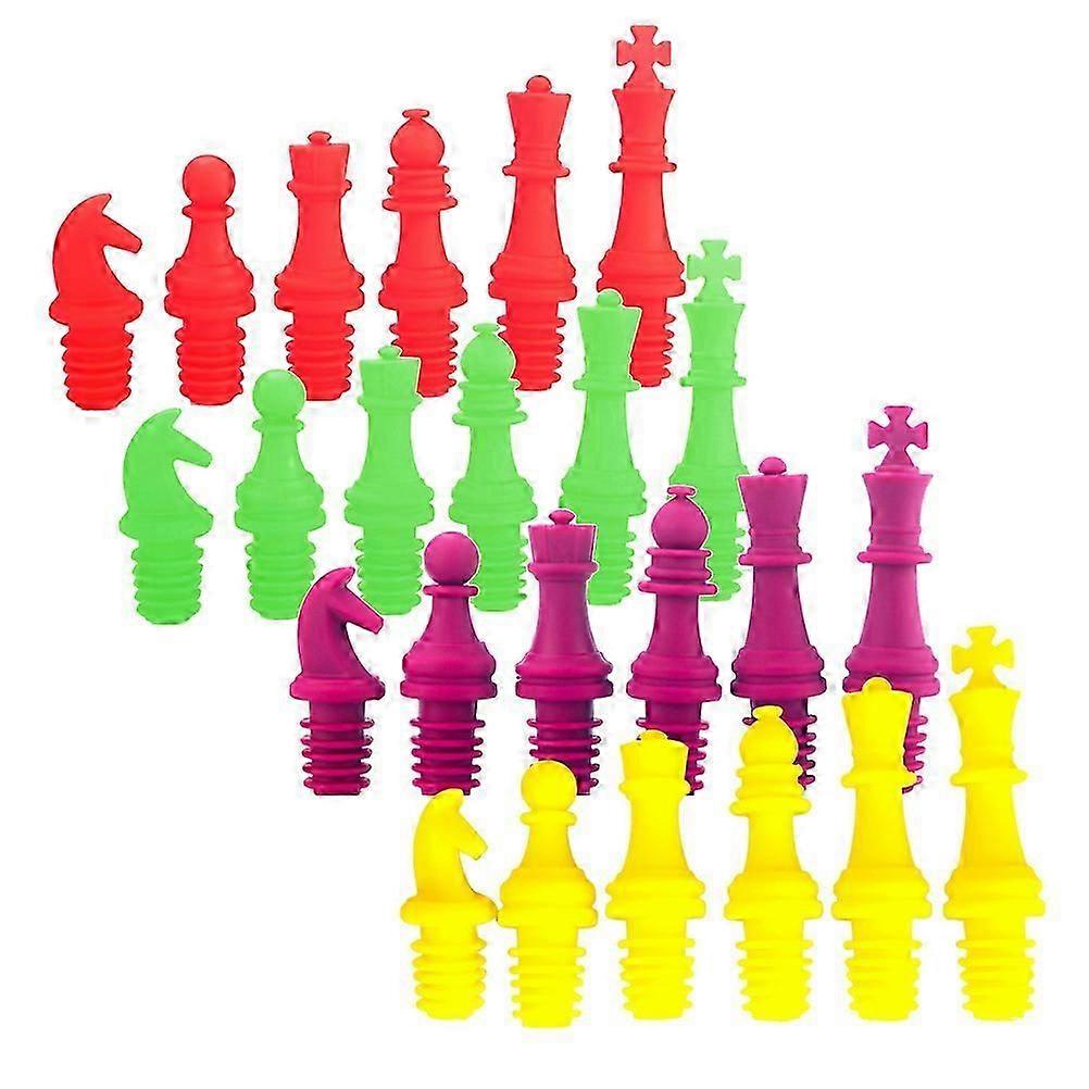 Chess Stoppers Set with Reusable Silicone Caps 6Pcs