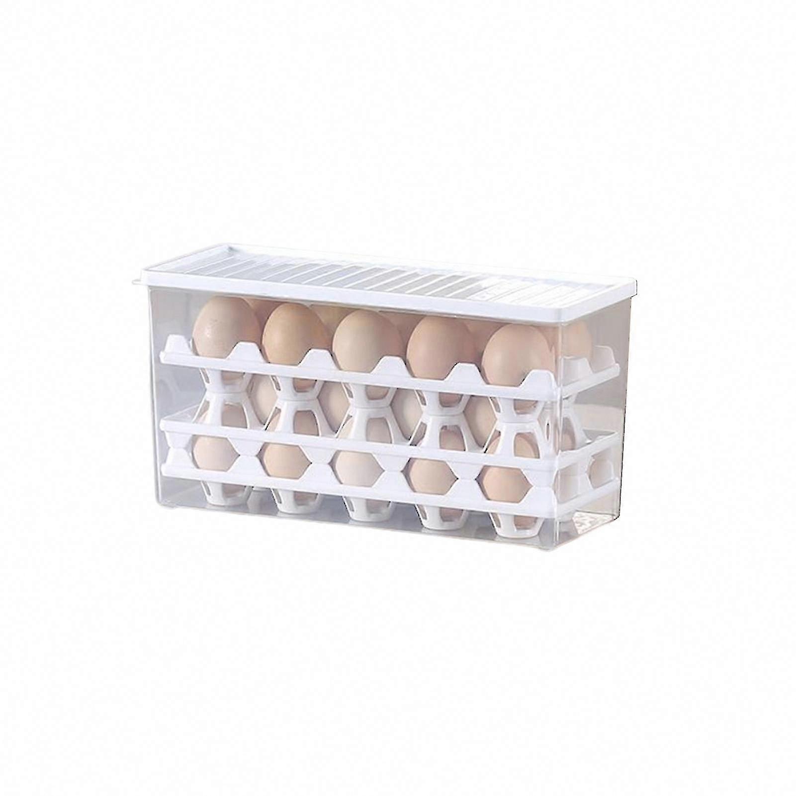 Stackable Egg Tray compatible with Fridge - Kitchen Storage Organizer compatible with Eggs, Refrigerator Container