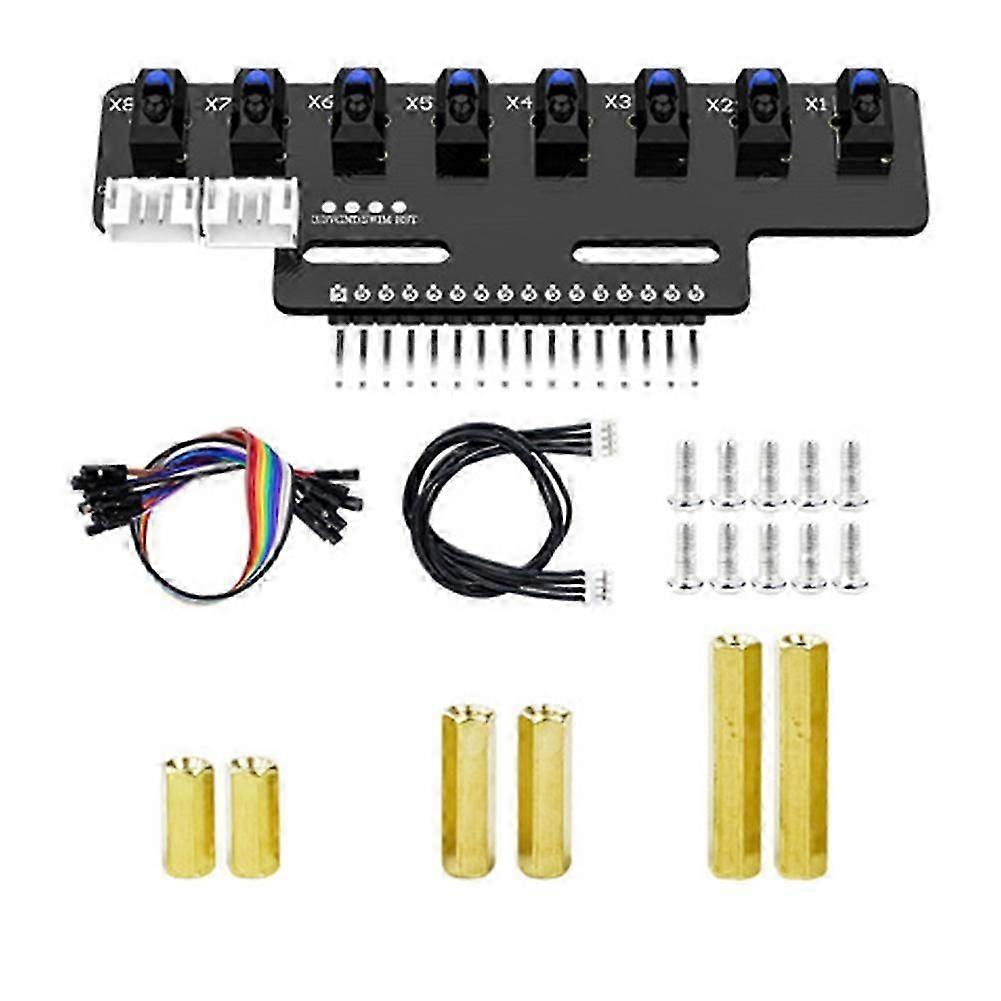 1PCS 8 Channel High Precision Electronic Infrared Line Tracking Sensor Module Support Automatic Calibration C new