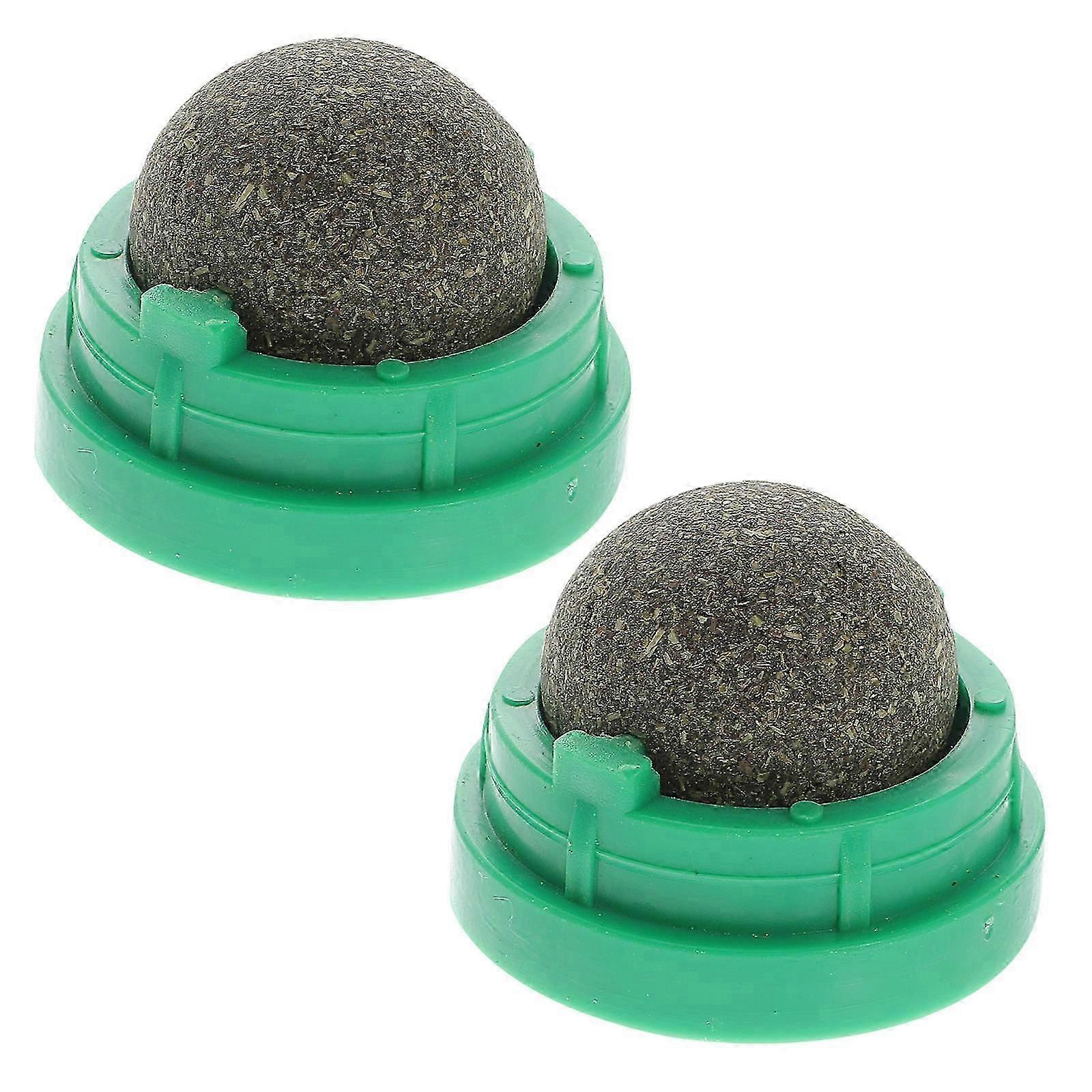 Catnip Cat Licking Ball for Teeth Cleaning 2Pcs Multi-Functional Mint