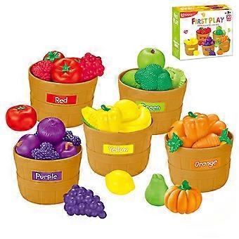 Montessori Farbe Obst / Gemüse Simulation Essen vortäuschen Spielzeug vorgeben zu spielen Küche Lebensmittel Farbe Klassifizierung Pädagogisches Spielzeug