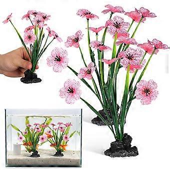 2Pcs dekorative Fischtank Pflanze zarte gefälschte Pflanze Desktop Aquarium Pflanze Aquarium Zubehör