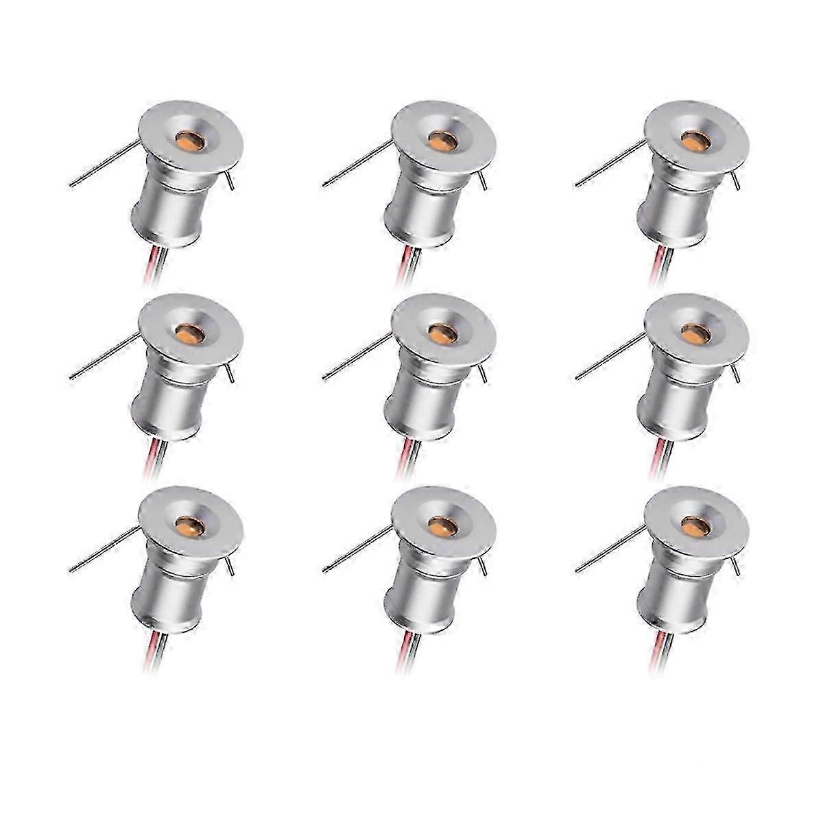 Mini Downlight DC12V 1W 3000K 9 Pack Silver Shell, Artwork Light