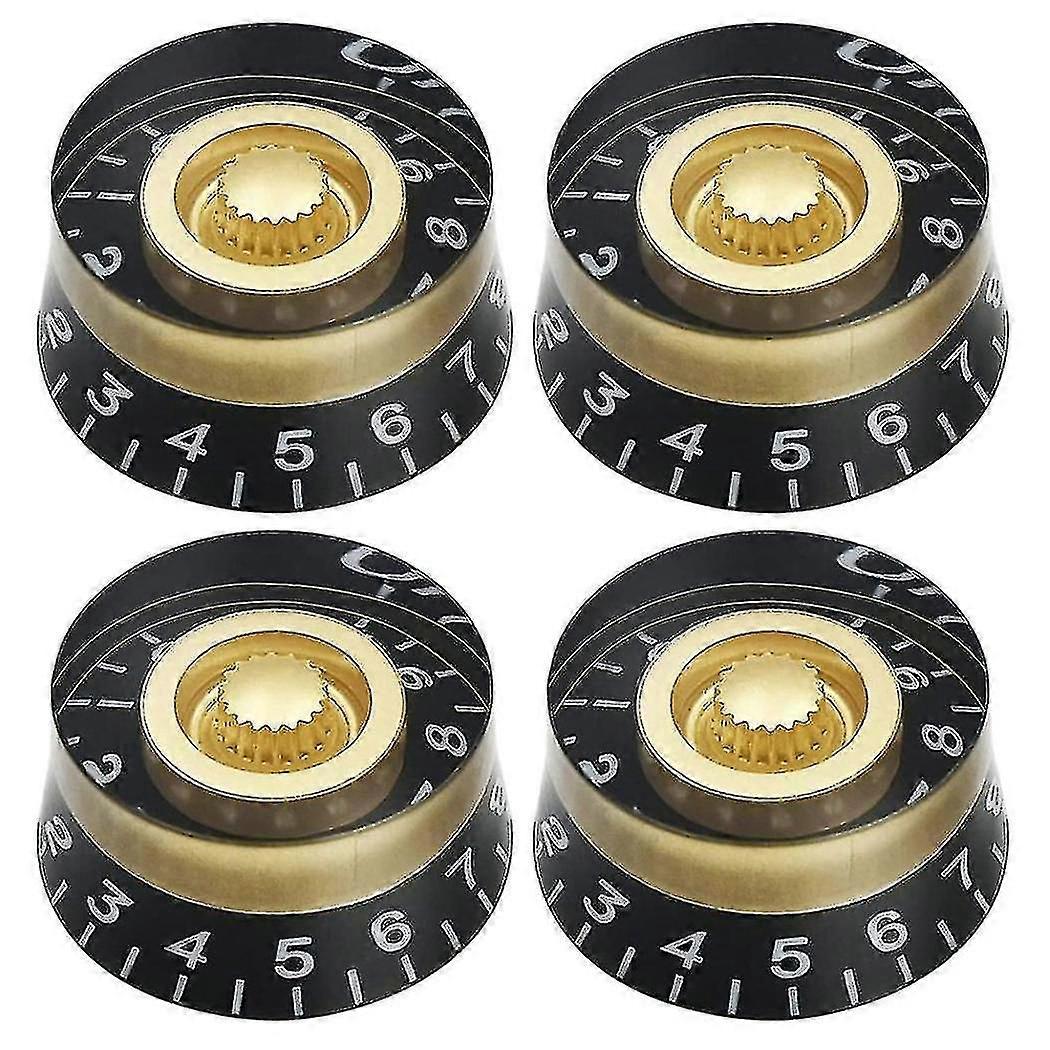 High qualityA1  4pcs Volume Tone Speed Knobs compatible Electric Guitar, Transparent Golden