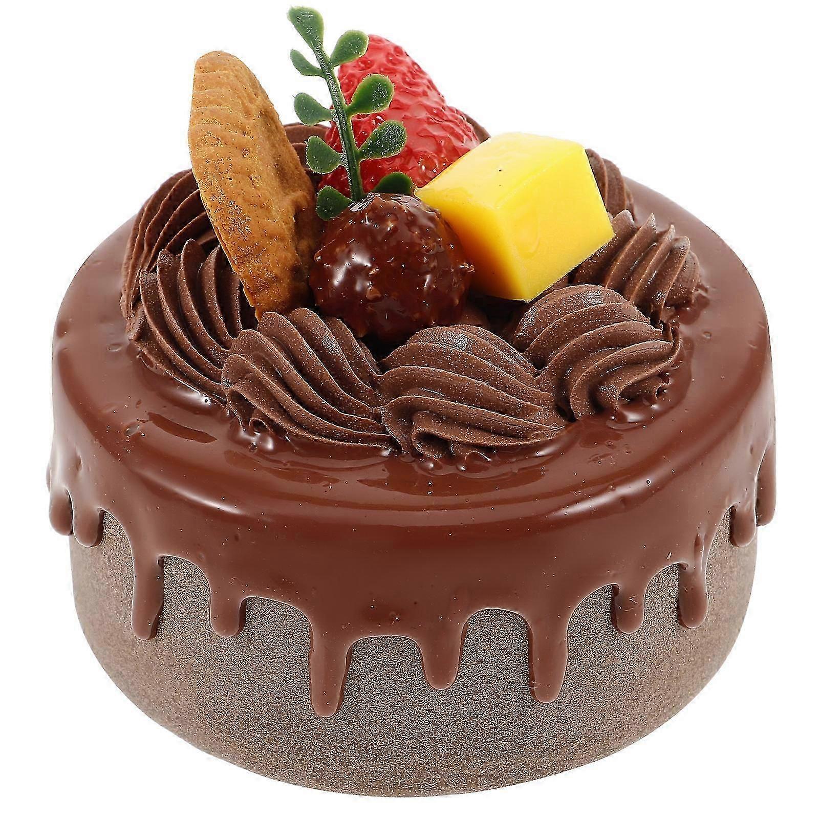 Artificial Cake Model Simulation Cake for Decoration Chocolate PVC Material