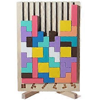 Holzklötze Puzzle Denksportaufgaben Spielzeug Ansprechendes Holzpuzzlespiel für Kinder Teenager Kinder Geburtstagsgeschenk-GoodC