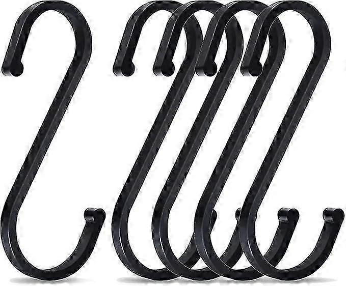Pieces S Hooks, 85mm S Shape Aluminum Hooks, Multi-Function Hook, compatible with Kitchen, Bathroom (Black)