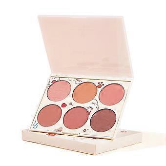 6-Farben-Rouge-Palette für Damen, Kontur-Highlighter, mattes Rouge-Puder, hochpigmentierte Kosmetik, Geschenkidee, 6-Farben-Rouge-Palette