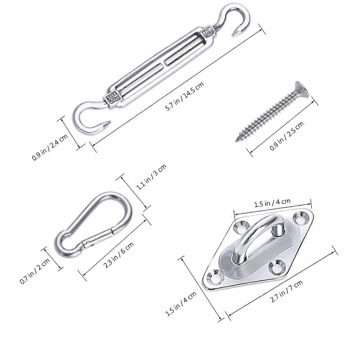 OUNONA 8PCS Bracket Installation Kit for Rectangular Triangular Sun Shade Sail