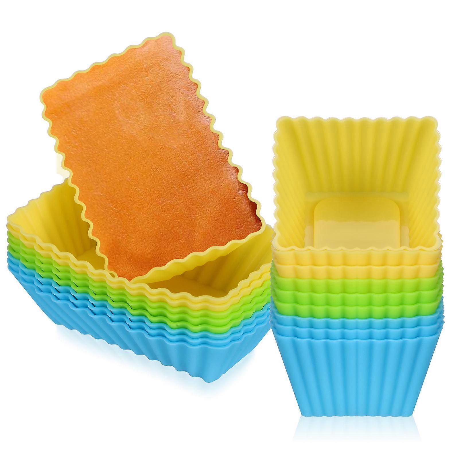 Cupcake Mold Silicone Baking Mold for Kitchen Use 18Pcs Assorted Color