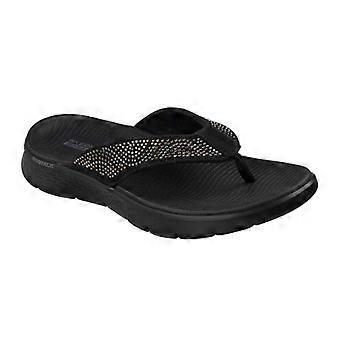 Skechers Womens/Ladies Go Walk Arch Fit Rhinestone Flat Flip Flops