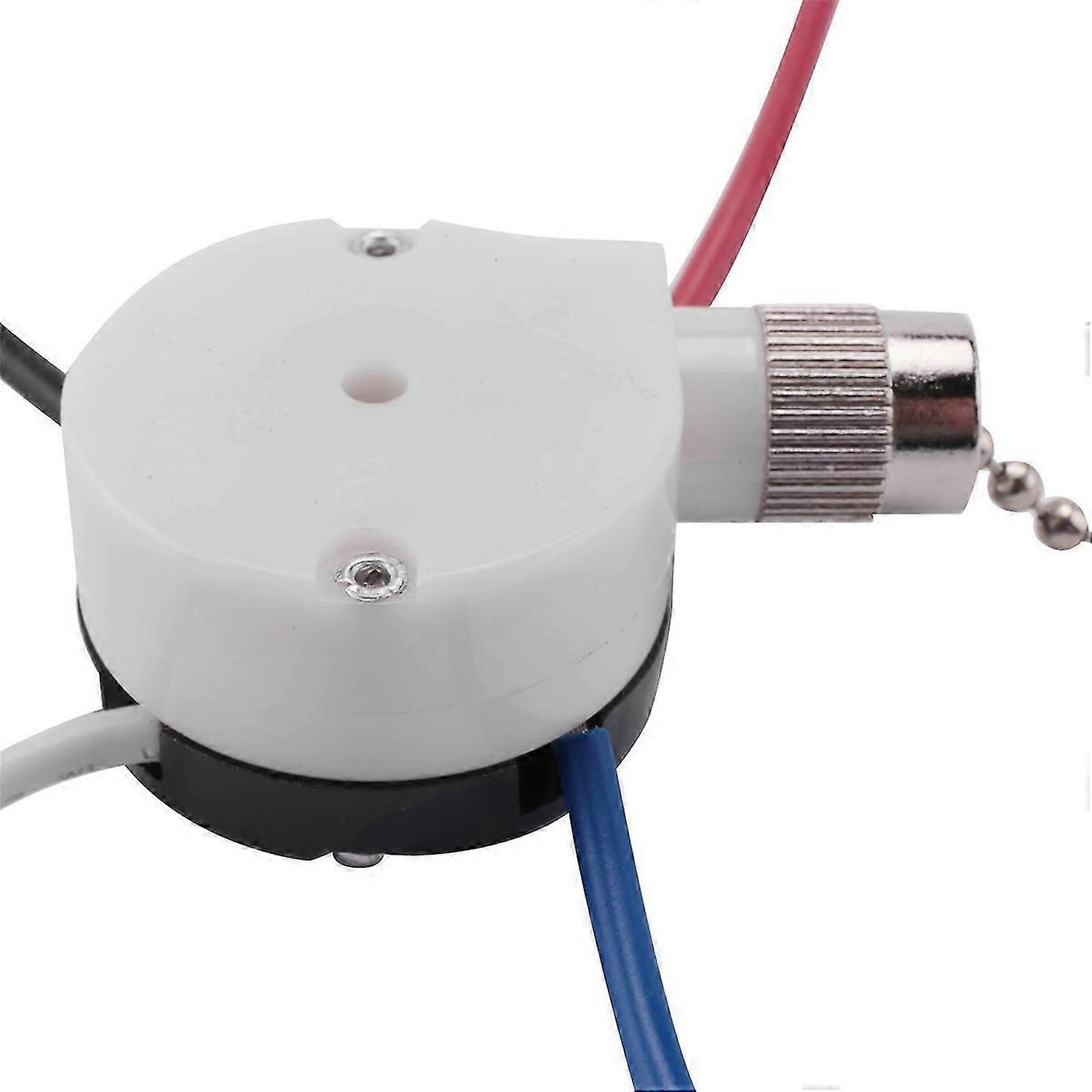 Ceiling Fan Switch Kit 3 Speed 4 Wire,ZE-208S Pull Wire Switch Silver