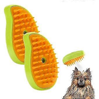2er-Pack Dampfbürste für Katzen – 3-in-1-Dampfbürste für Katzen, selbstreinigende Dampfbürste, Massagebürste für Katzen, zum Entfernen von verfilzten Haaren und Knoten