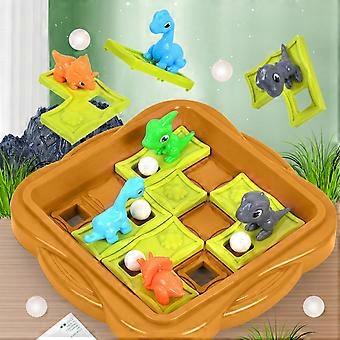 Multifunctional Dinosaur Adventure Game Rounded Edge Plastic Logic Game with Dinosaur Beads and Transporting Holes for Home