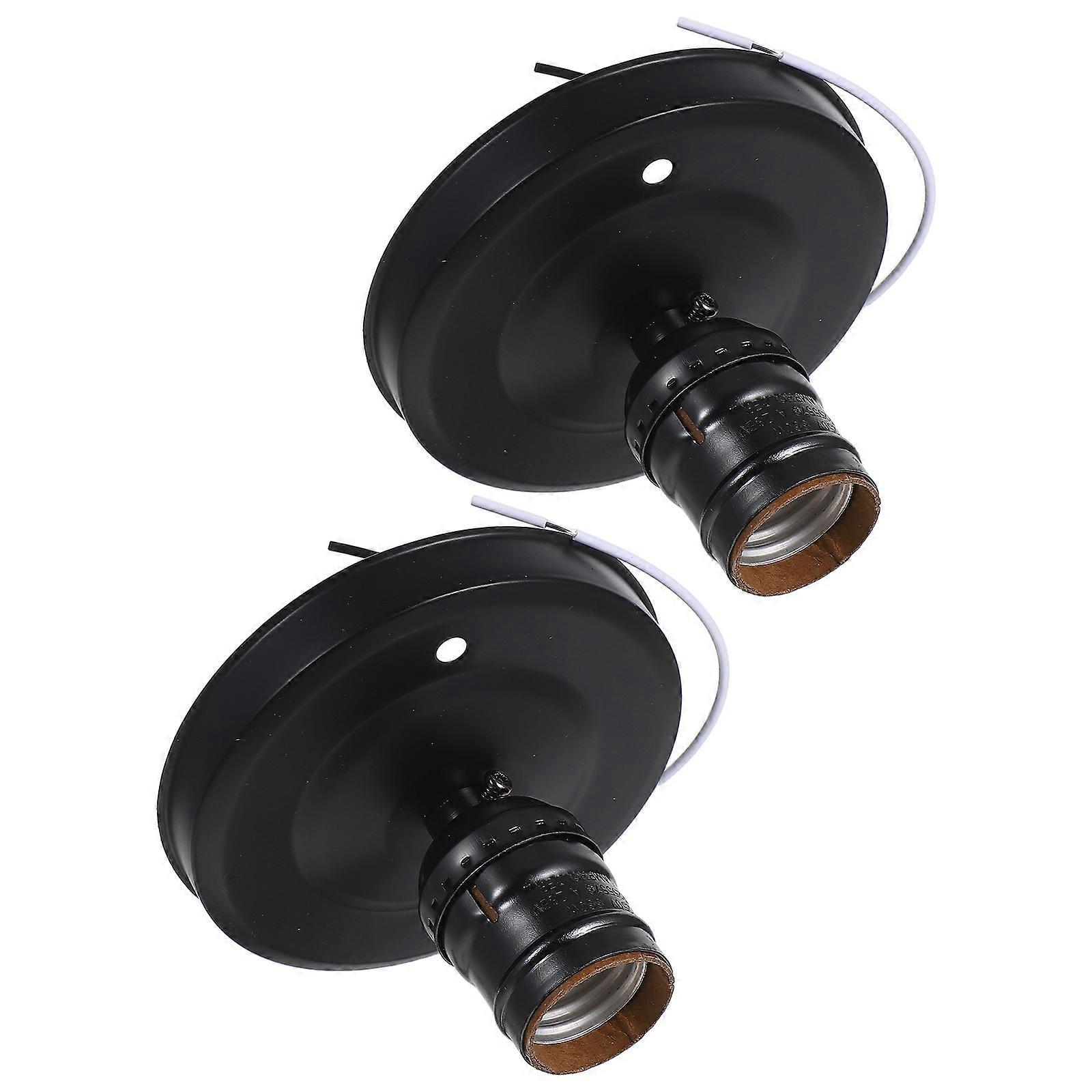 Retro Ceiling Lamp Holder E27 Metal Socket for Decorative Lighting 2Pcs