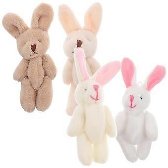 Mini pluche konijntjes voor decoratie, 4 stuks kleine knuffeltjes