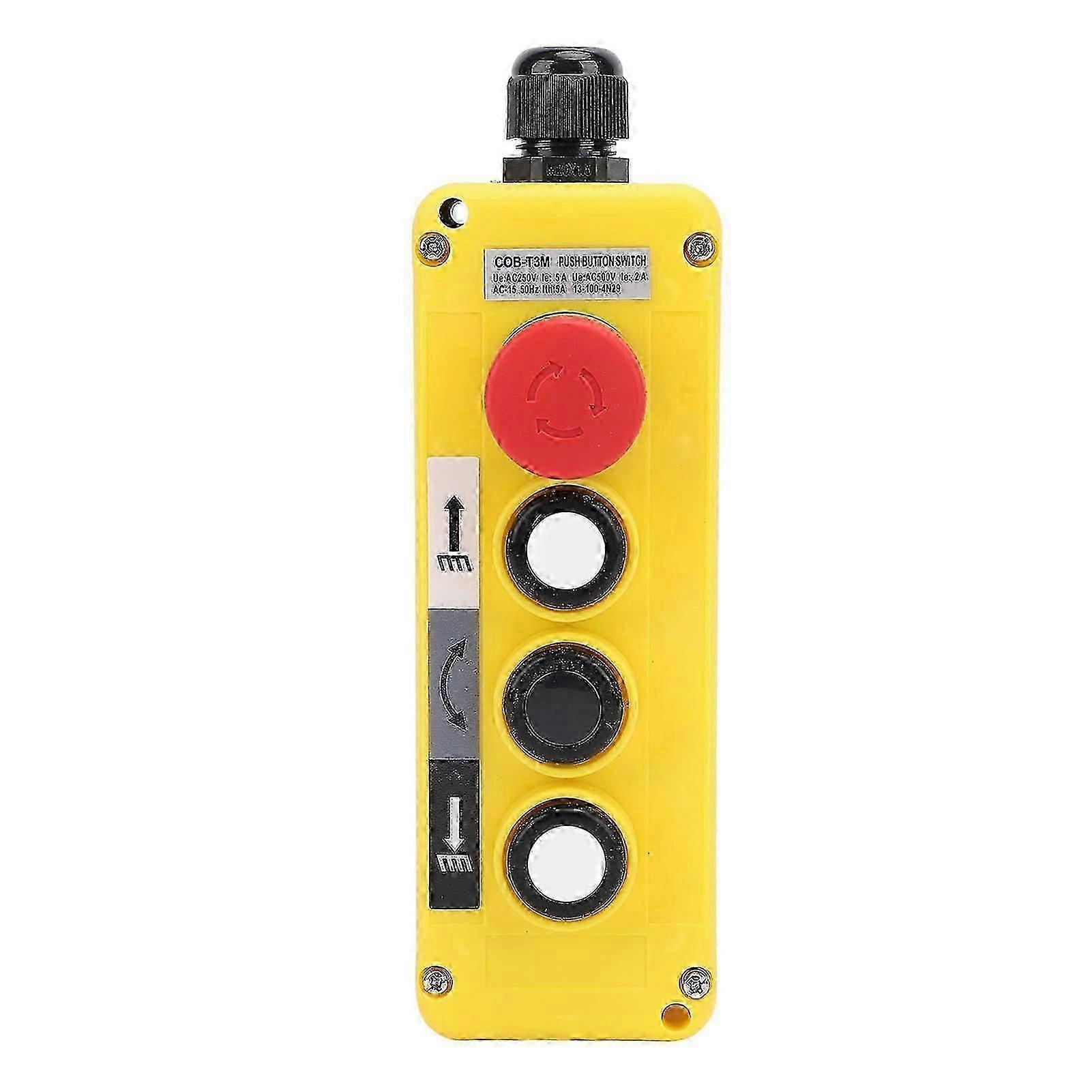 Waterproof 3 Key Hoist Crane Push Button Control Switch