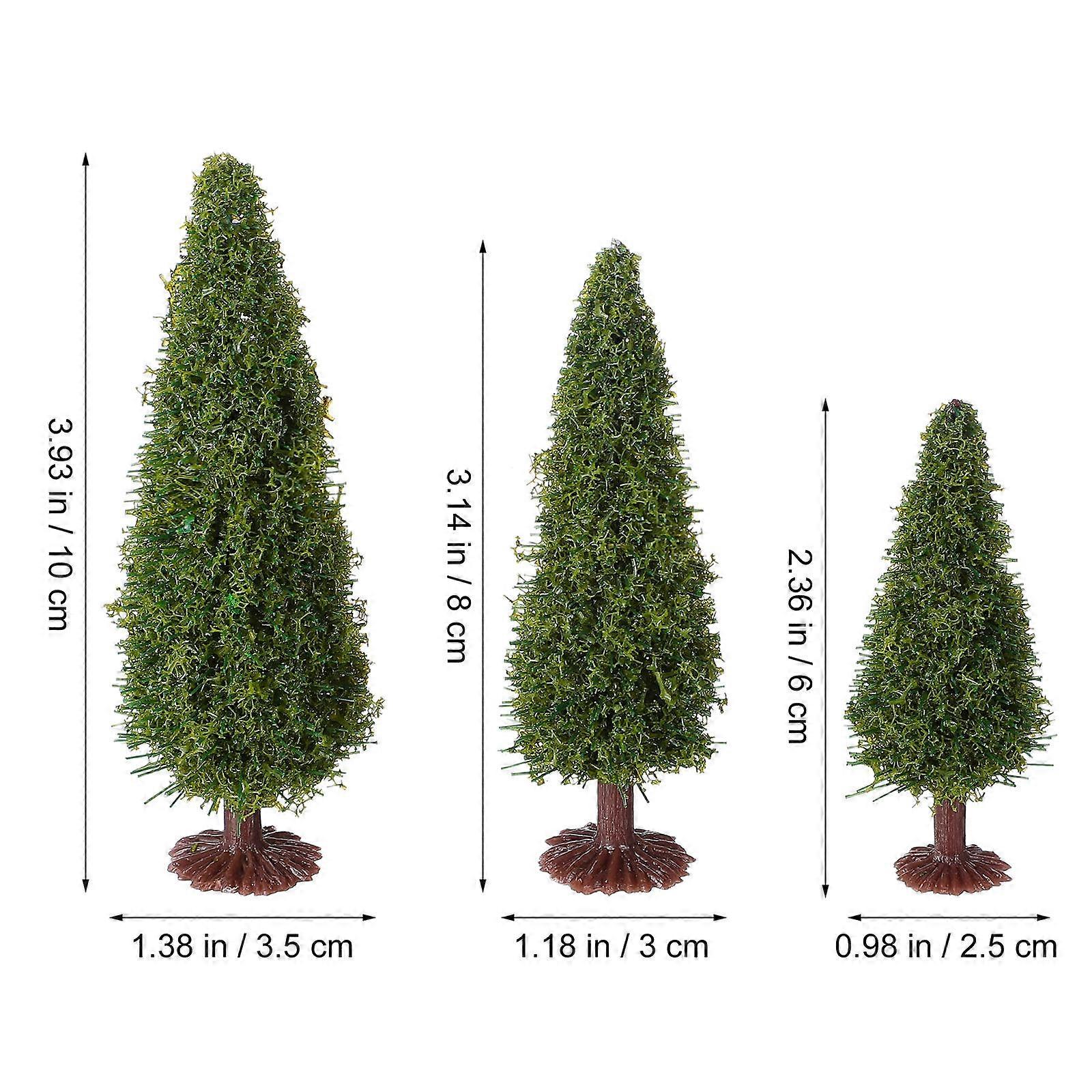 Cedar Tree Model for Model Train Scenery 4Pcs Green Landscape Trees