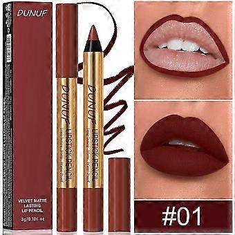 Delineador de Lábios Matte Sharpenable, Profissional à Prova D'Água & Manchas, Veludo Matte, Bloqueio de Cor de Longa Duração, Uso Diário, Ideal para Maquiagem Ousada & Chique