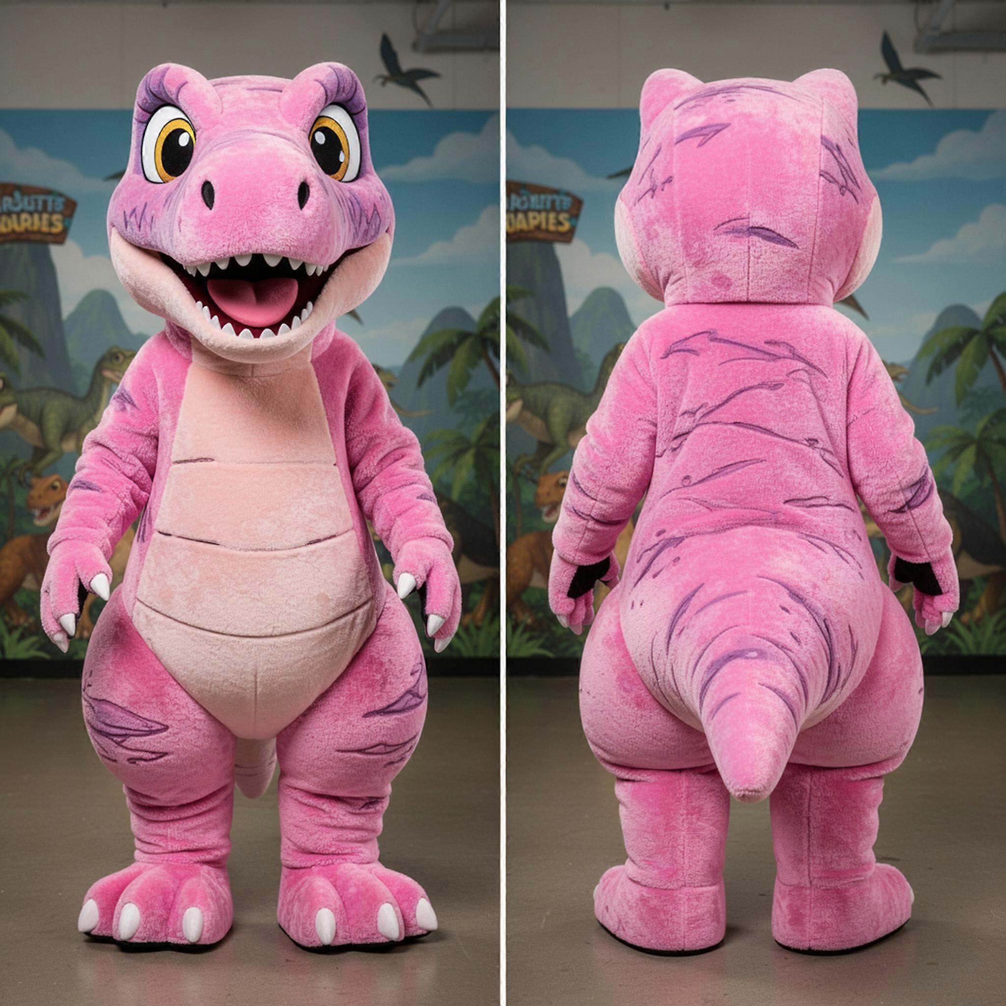MASTICOT Pink Plush Velociraptor Mascot