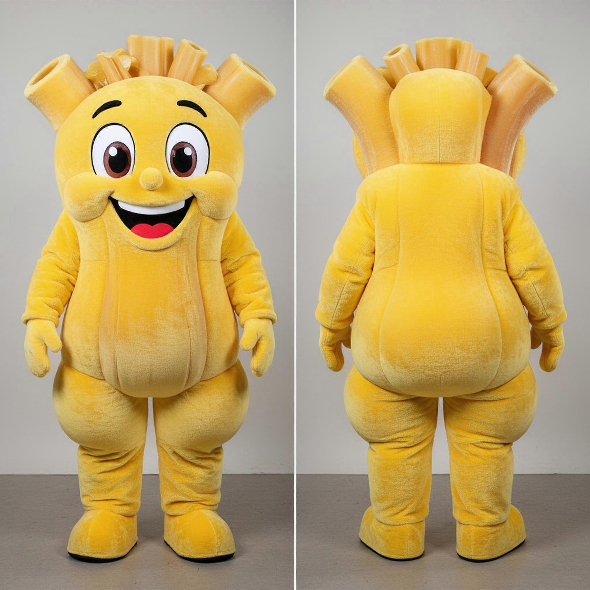 MASTICOT Vibrant Yellow Rounded Pesto Pasta Mascot