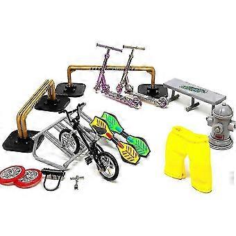 Finger Skateboard Set with Bikes and Scooters - Mini Fingerboard Sports Playset
