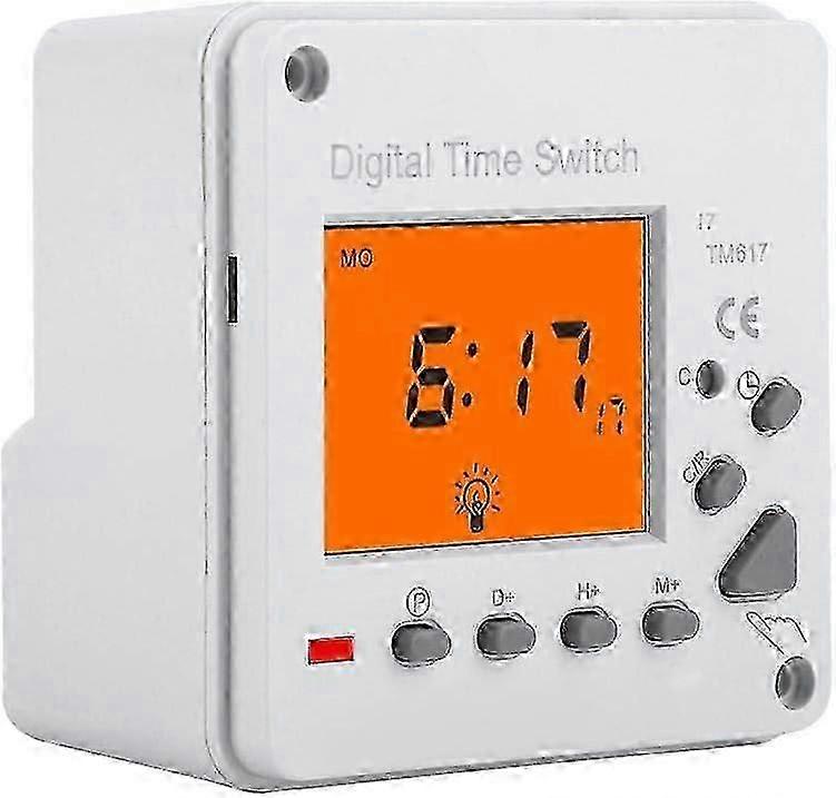 Electronic Timer Digital Timer Programmable Intelligent Control Switch Backlit Timer compatible with Household Appliances Street Lights (220V Ac)