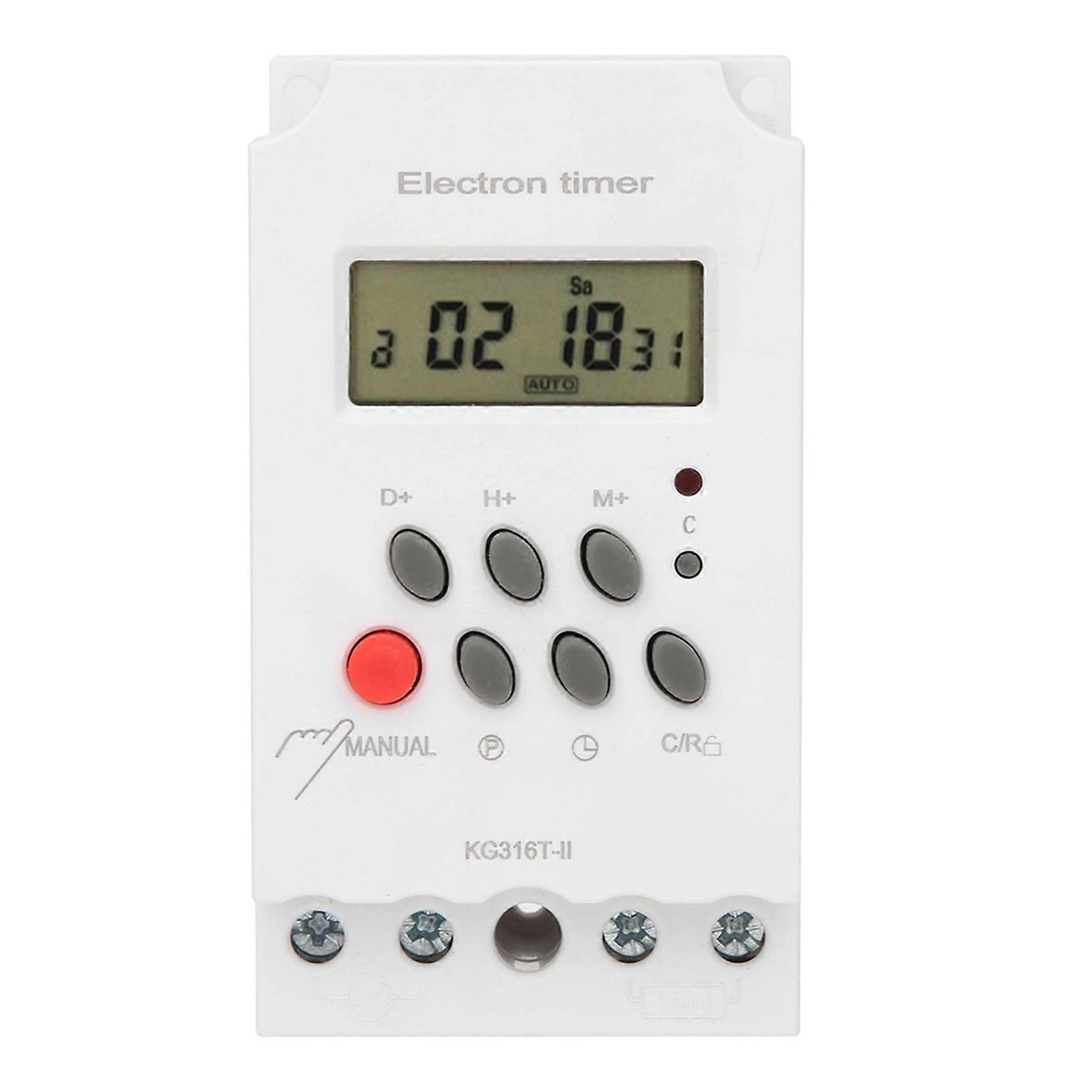 Interruptor de Tempo Digital Display LCD MicroComputer Electron Timer Switch ABS 220V KG316TII