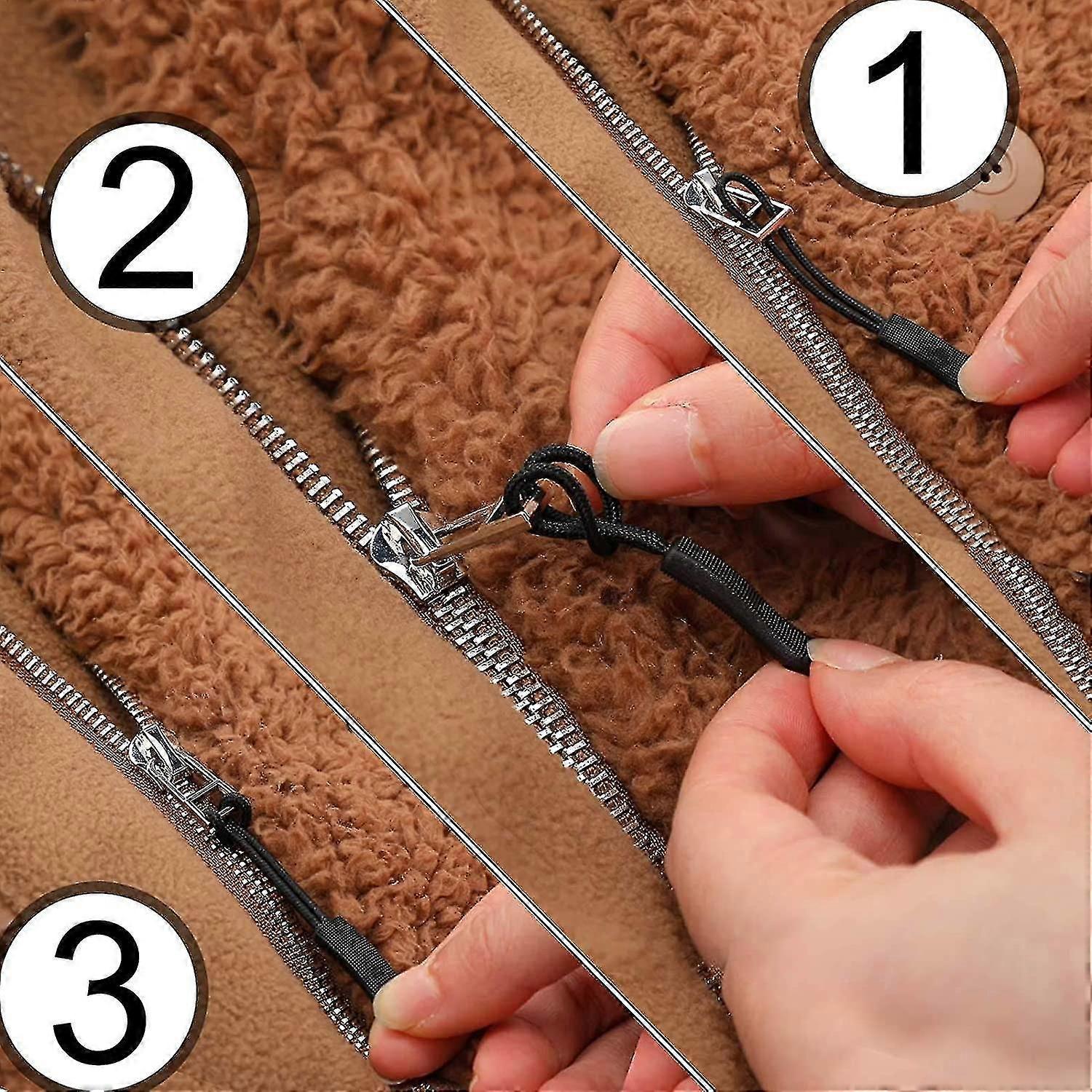 Zipper Pull Tab Replacement Metal Zipper Extender Handle Fixer 10 Pcs