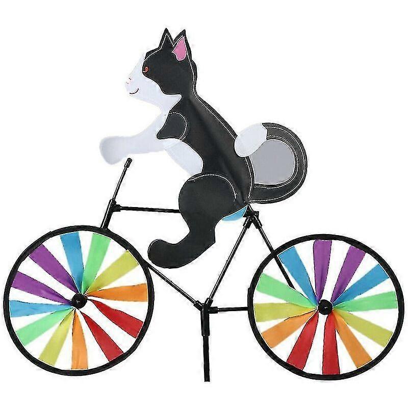 Vibrant 3D Cycling Pets Windmill Garden Decor