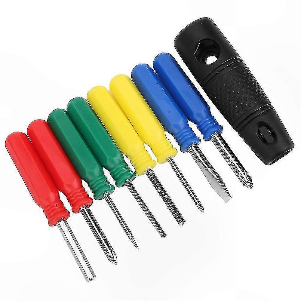 9-Piece Precision Screwdriver Set with Dual-Function Handle compatible with Hardware Repairs