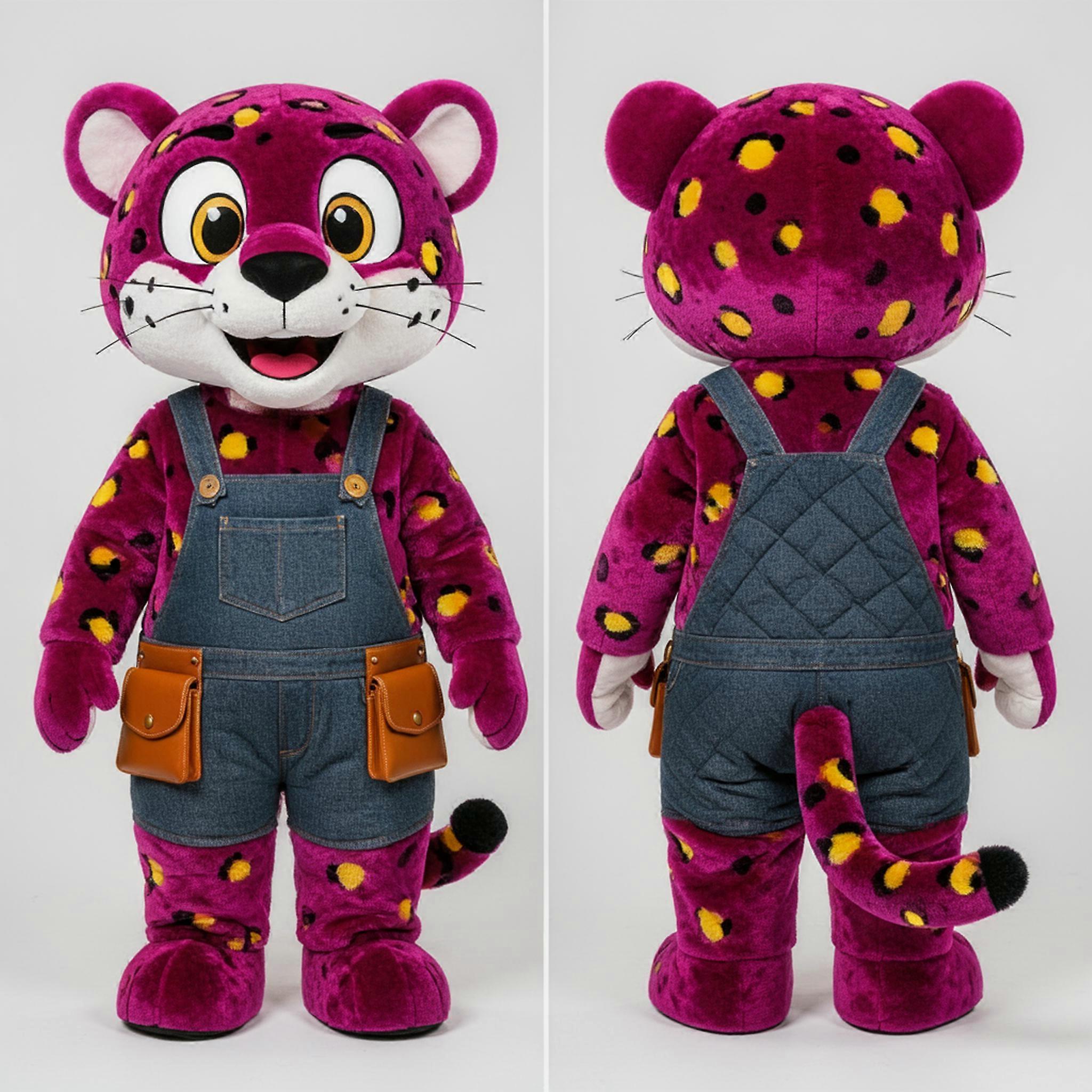 MASTICOT Magenta Broad Shouldered Cheetah Mascot