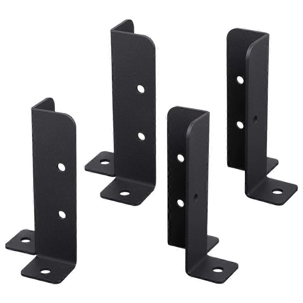 Post Base Brackets Rust Resistance Black For Outdoor Use 4Pcs