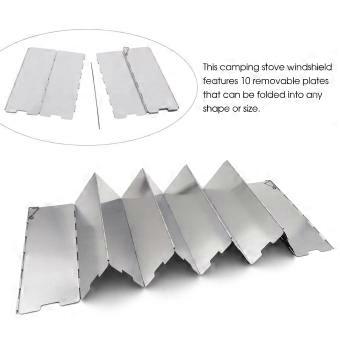 Folding Stove Windscreen 10 Plates Aluminum Camping Cooker Stove Wind  with Storage Bag