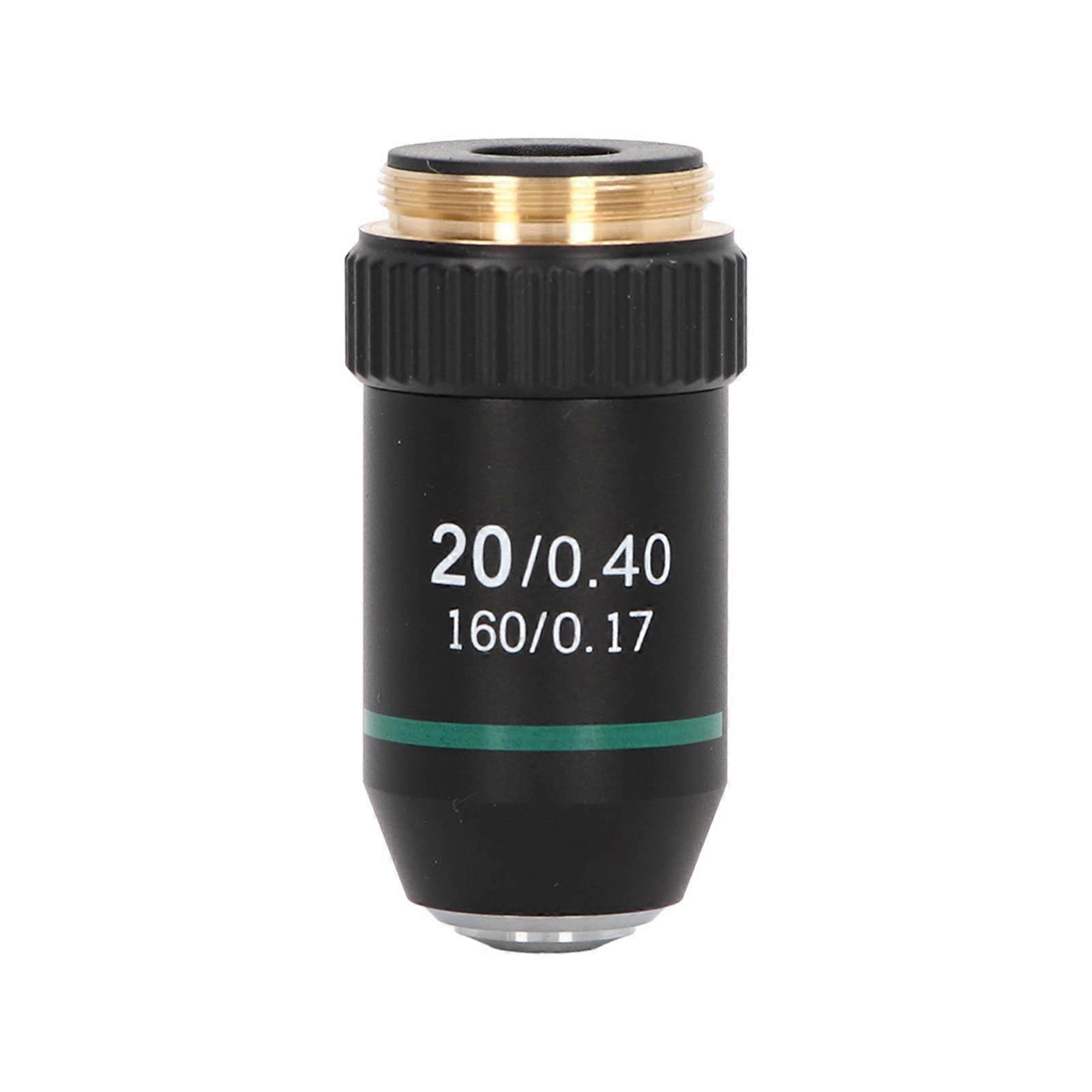 Achromatic Objective Brass Chrome Plated 20X Microscope Objective Lens Interface 20.2mm